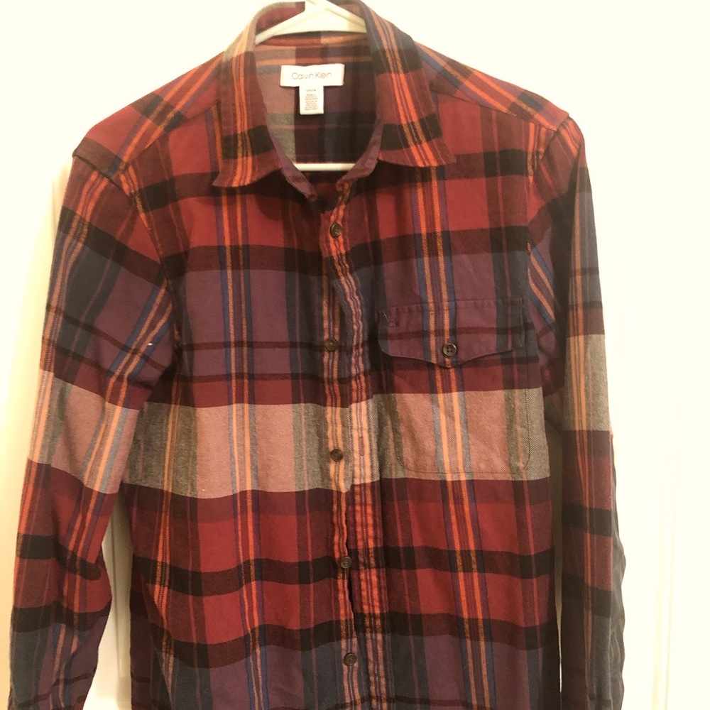 Calvin Klein never worn 100% cotton plaid button down